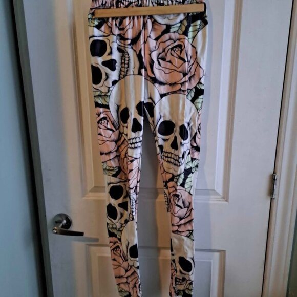 Leggings Forbidden Rose skull & roses - Picture 1 of 4